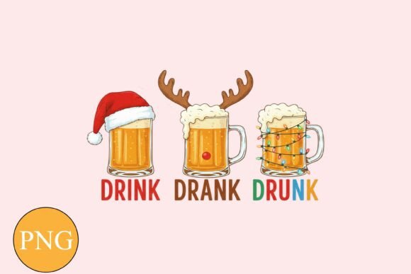 Christmas Beer Mug Sublimation Illustrations for Seasonal Design Projects