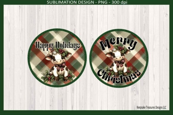 Christmas Highland Cow Ornament PNG: A Festive Illustration for Creative Sellers