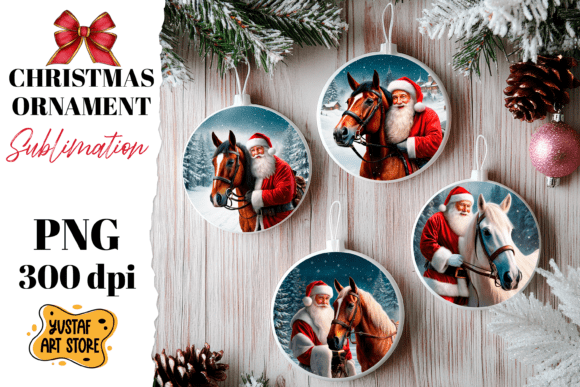 Christmas Ornament Sublimation. Santa Cl