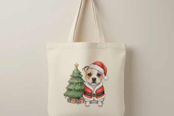 Christmas Puppy Santa Suit Design: A Festive Illustration for Stronger Branding