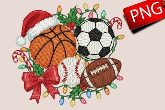 Christmas Sport Balls Png: A Festive Illustration for Creative Projects