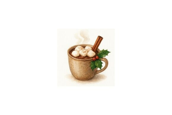 Christmas Xmas_hot_chocolate_2 PNG File: A Festive Illustration for Branding & Marketing