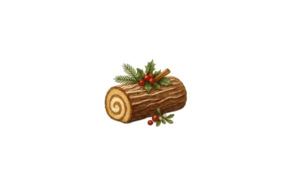 Christmas Yule Log PNG File Review: A Festive Graphic Design Asset for Crafters