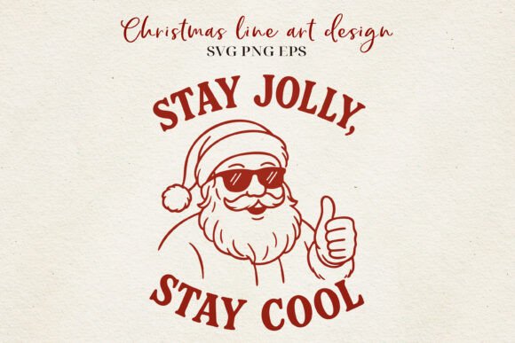 Cool Santa Christmas Line Art: A Versatile Illustration for Handmade Projects