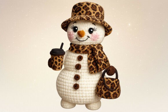 Crochet Winter Snowman Christmas PNG: A Festive Graphic Design Asset for Etsy and More