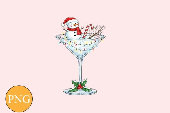 Funny Christmas Cocktail PNG Clipart: A Festive Graphic Design Asset for Handmade Creators