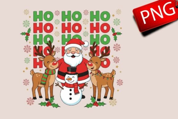 Funny Christmas Png Santa & Reindeer: A Playful Illustration for Seasonal Content