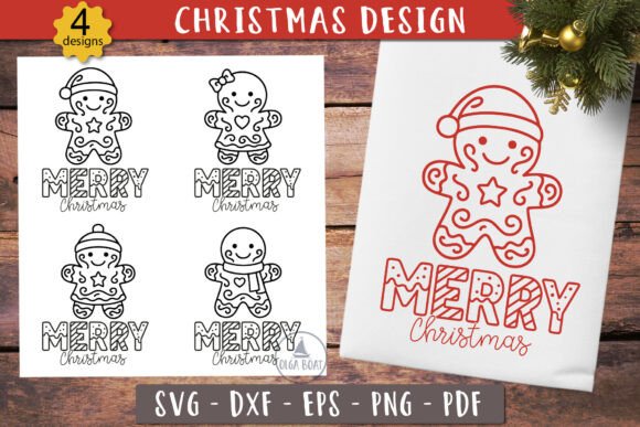 Gingerbread Man Merry Christmas SVG for Digital Product Creators