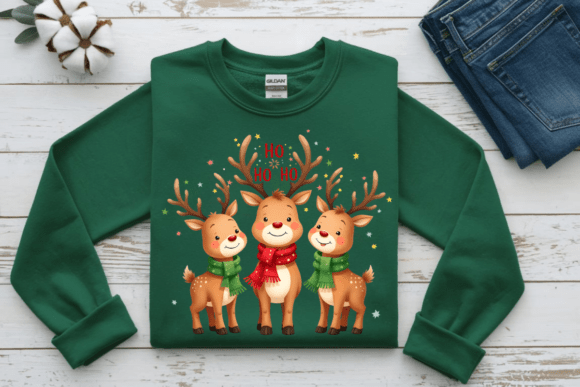 Ho Ho Ho Reindeer Christmas PNG: A Festive Graphic Design Asset for Marketers