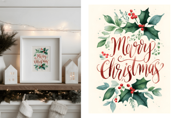 Merry Christmas Holy Lettering: A Festive Illustration Asset for Seasonal Design Projects