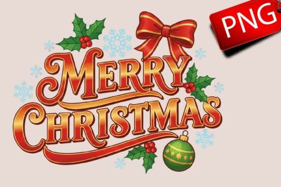 Merry Christmas Png Illustrations for Digital Sellers