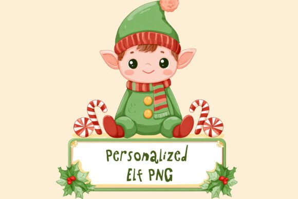 Personalized Christmas Elf Gnome PNG for Marketing Illustrations