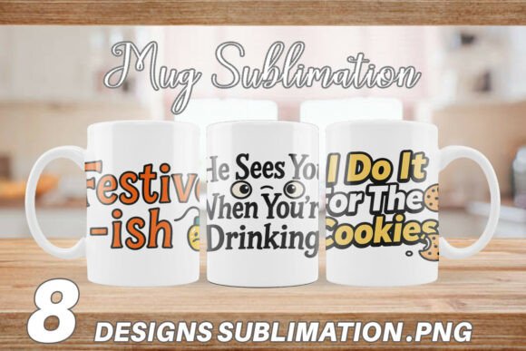 Snarky Santa Christmas Mug Wrap: A Festive Illustration for Handmade Businesses