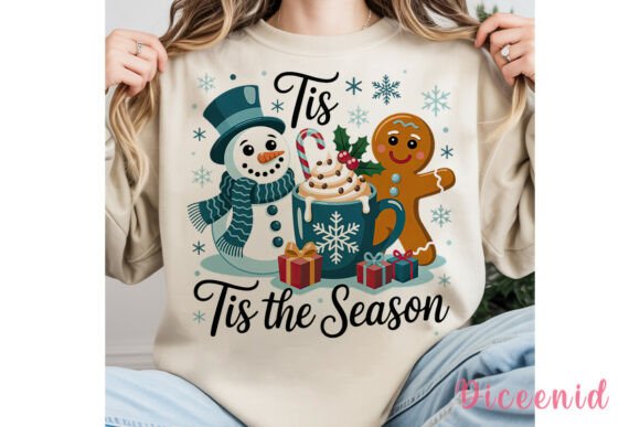 Tis the Season Christmas Wrap PNG: A Festive Graphic Design Asset for Creative Projects