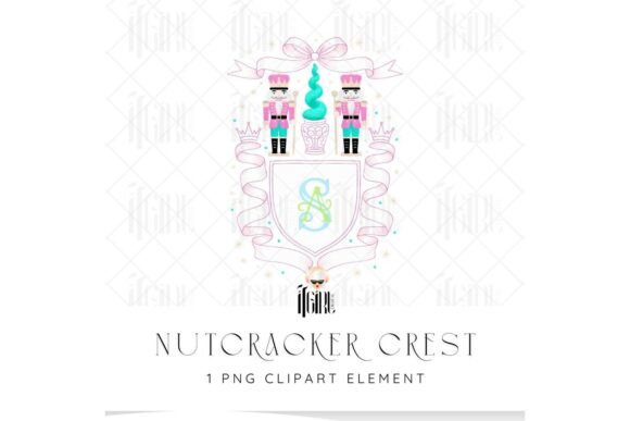 Watercolor Christmas Nutcracker Crest Illustrations for Local Business Branding
